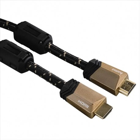 Hama Premium HDMI kábel vidlica-vidlica, 3 m, pozlátený, ferity, kovové vidlice, opletený