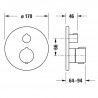 Duravit C.1 vaňová termostatická podomietková batéria, okrúhla , prep. vaňa / sprcha, chróm C152000014010