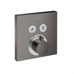 Hansgrohe ShowerSelect termostatická batéria pre 2 spotrebiče k telesu pod omietku kartáčovaný čierny chróm, 15763340