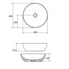 VILAN KLEO Ring keramické umývadlo na dosku - miska priemer 40 x výška 12cm biela, KLEO RING