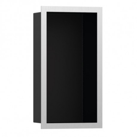 HANSGROHE XtraStoris Individual výklenok do steny matná čierna s designovým rámom 300 x 150 x 100 mm kartáčovaná nerez 56095800