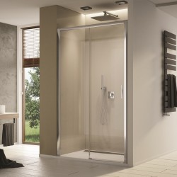 SANSWISS TOP-Line S sprchové posuvné dvere 100cm, pevný dieľ vľavo, aluchróm číre sklo, TLS2G1005007