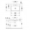 DURAVIT Dura Square umývadlo na dosku 60x47cm brúsené biele WG 2353600071