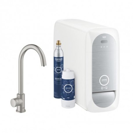 GROHE Blue Home Mono drezová batéria s chladiacim zariadením a filtráciou, supersteel 31498DC1