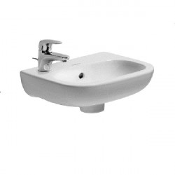 Duravit D-CODE umývadielko 36 x 27 cm s otvorom pre batériu vľavo, biele 070536000092