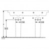 Villeroy & Boch SUBWAY 3.0 dvojumývadlo bez prepadu 2x bez otvoru pre batériu 1300 x 470 mm, Biela Alpin,4A71D301