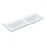 Villeroy & Boch SUBWAY 3.0 dvojumývadlo bez prepadu 2x bez otvoru pre batériu 1300 x 470 mm, Stone White Ceramic Plus, 4A71D3RW