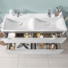 Villeroy & Boch SUBWAY 3.0 dvojumývadlo bez prepadu 2x bez otvoru pre batériu 1300 x 470 mm, Stone White Ceramic Plus, 4A71D3RW