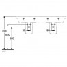 Villeroy & Boch SUBWAY 3.0 dvojumývadlo bez prepadu 2x s otvorom pre batériu 1300 x 470 mm, biela Alpin Ceramic Plus, 4A71D1R1