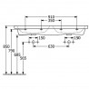 Villeroy & Boch SUBWAY 3.0 dvojumývadlo bez prepadu 2x s otvorom pre batériu 1300 x 470 mm, Stone White Ceramic Plus, 4A71D1RW