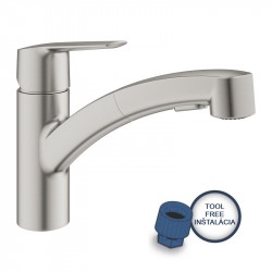 Grohe QuickFix Start drezová batéria s výsuvnou sprškou 2jet, SuperSteel, 30531DC1