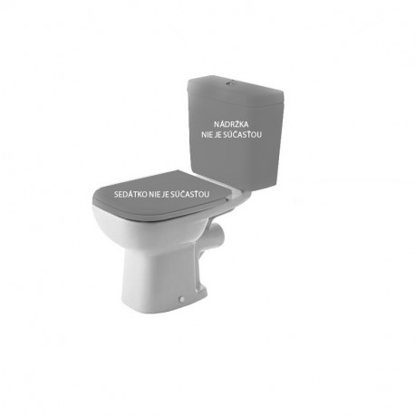 DURAVIT D-CODE misa pre kombi WC, 35,5 x 65 cm, odpad zadný rovný, biela 21110900002