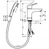 Hansgrohe Focus páková umývadlová batéria 100 s ručnou sprchou Bidette, chróm 31927000