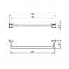 NOVASERVIS držiak uteráku 500mm Metalia 12 chróm 0227,0