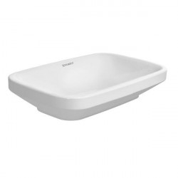 DURAVIT Dura Style umývadlo 60 x 38 cm miska na dosku, brúsená, bez prepadu, biela s úpravou WonderGliss 03496000001