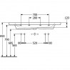 Villeroy & Boch SUBWAY 3.0 umývadlo na skrinku s prepadom s otvorom pre batériu , 1300 x 470 mm, Stone White Ceramic Plus, 4A70