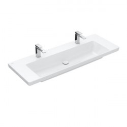 Villeroy & Boch SUBWAY 3.0 umývadlo na skrinku bez prepadu s otvorom pre batériu , 1300 x 470 mm, Stone White Ceramic Plus, 4A7