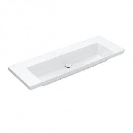 Villeroy & Boch SUBWAY 3.0 umývadlo na skrinku bez prepadu bez otvoru pre batériu , 1300 x 470 mm, Biela Alpin , 4A70D301