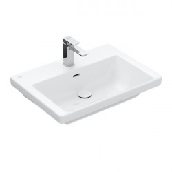 Villeroy & Boch SUBWAY 3.0 umývadlo na skrinku s prepadom s otvorom pre batériu , 650 x 470 mm, Stone White Ceramic Plus, 4A706