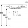 Villeroy & Boch SUBWAY 3.0 umývadlo na skrinku s otvorom pre batériu, bez prepadu, spodná strana brúsená, 600 x 470 mm, Stone W