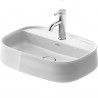 Duravit ZENCHA 55 x 39 cm umývadlo na dosku bez prepadu, s otvorom pre batériu, brúsené, biele 2374550071