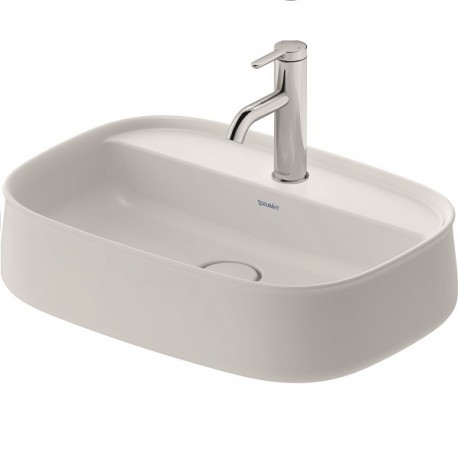 Duravit ZENCHA 55 x 39 cm umývadlo na dosku bez prepadu, s otvorom pre batériu, brúsené, satin matné biele 2374553271