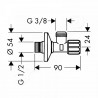 Hansgrohe rohové ventily - rohový ventil 1/2"-3/8"s mikrofiltrom chróm, 13904000