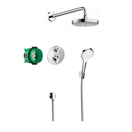 Hansgrohe Croma Select S sprchový systém s termostatom Ecostat S pod omietku chróm 27295000