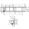 Hansgrohe RainSelect termostatická sprchová batéria pre 2 spotrebiče s držiakom k telesu pod omietku, biela/chróm, 15355400