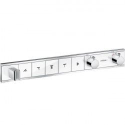 Hansgrohe RainSelect termostatická sprchová batéria pre 5 spotrebičov s držiakom k telesu pod omietku, biela/chróm, 15358400