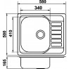 NOVASERVIS drez 50 x 58 cm, nerez DR50/58