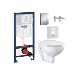 GROHE Solido - set modul Rapid SL, misa WC Bau Ceramic Rimless, sedátko SoftClose, tlačítko Even chróm 39930000G1