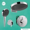 Hansgrohe DuoTurn S sprchový systém RAINFINITY s hlavovou a ručnou sprchou 3jet EcoSmart PowderRain, chróm 442420