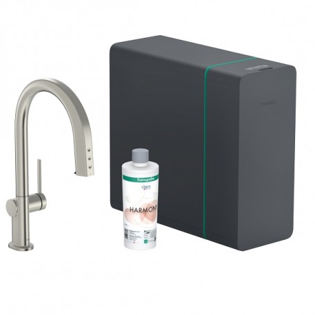 HANSGROHE Aqittura batéria drezová SodaSytem 210 1jet sBox vzhľad nerezu 76836800