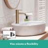 HANSGROHE Tecturis S 110 batéria umývadlová stojanková, EcoSmart+, kartáčovaný bronz 73311140