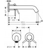 HANSGROHE Tecturis S batéria umývadlová podomietková s výtokom 22,5 cm matná biela 73351700