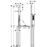 HANSGROHE Pulsify E sprchová sada 100 1jet EcoSmart so sprchovou tyčou 90 cm, matná čierna 24380670