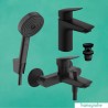 Hansgrohe Logis SET 3v1 sada pre vaňu a umývadlo, matná čierna, 71400670+71107670+24303670