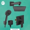 Hansgrohe VERNIS Shape sprchový systém s hlavovou a ručnou sprchou PULSIFY 3jet EcoSmart, matná čierna, 71468670SET1SPR