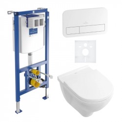 VILLEROY & BOCH O.Novo predstenový set modul ViConnect, WC misa DirectFlush, sedátko SoftClosing, tlačítko biele 5660HR01SET1