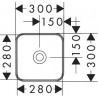 Hansgrohe Xuniva Q umývadlo na dosku 300 x 300 mm bez otvoru pre batériu a prepadu, biela, 60167450