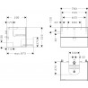 Hansgrohe Xevolos E skrinka pod umývadlo 780 x 550 mm s 2 zásuvkami pre dosku so zápustným umývadlom, matná biela, 54187390