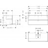 Hansgrohe Xevolos E skrinka pod umývadlo 1180 x 550 mm s 2 zásuvkami pre dosku so zápustným umývadlom, matná biela, 54193320