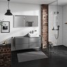 Hansgrohe Xevolos E skrinka pod umývadlo 1370 x 550 mm so 4 zásuvkami pre umývadlá na dosku vpravo, bridlicová matná sivá, 5424