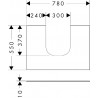 Hansgrohe Xevolos E doska pod umývadlo 780 x 550 mm pre zápustné umývadlo na dosku 500 x 480 mm a 600 x 480 mm, bridlicová matn