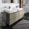 Hansgrohe Xevolos E doska pod umývadlo 1570 x 550 mm s 2 výrezmi 600 x 480 mm, bridlicová matná sivá, 54211760