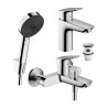 HANSGROHE Logis SET 3v1 sada pre vaňu a umývadlo, chróm, 71400000+71107000+24303000