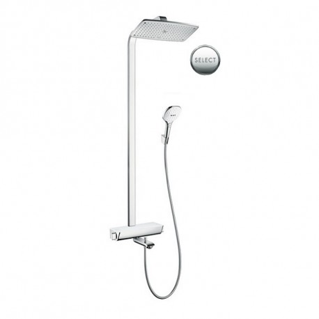 Hansgrohe Raindance Select E sprchový systém Showerpipe 360 1jet s termostatom k vani biela/chróm, 27113400