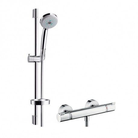 Hansgrohe Croma 100 sprchový set Multi 3-prúdy s termostatom Ecostat Comfort a sprchovou tyčou 65 cm chróm, 27086000