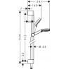 Hansgrohe Crometta sprchový set Vario 2jet s tyčou 65cm biela/chróm 26536400